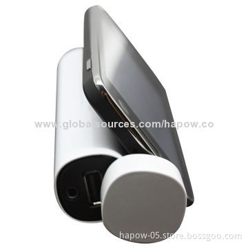 Power Bank for All Smartphones with Mini Speaker 3W, 3500mAh Battery/Private Sleek Cylindrical Tube